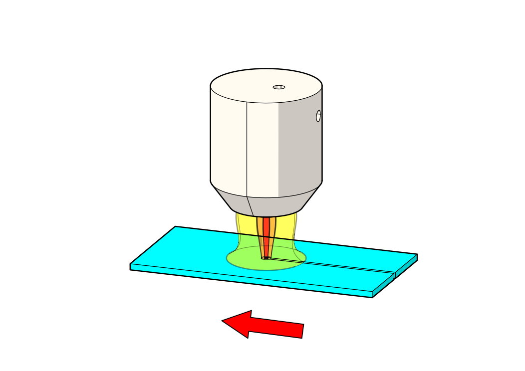 Plasma cutter cutting metal