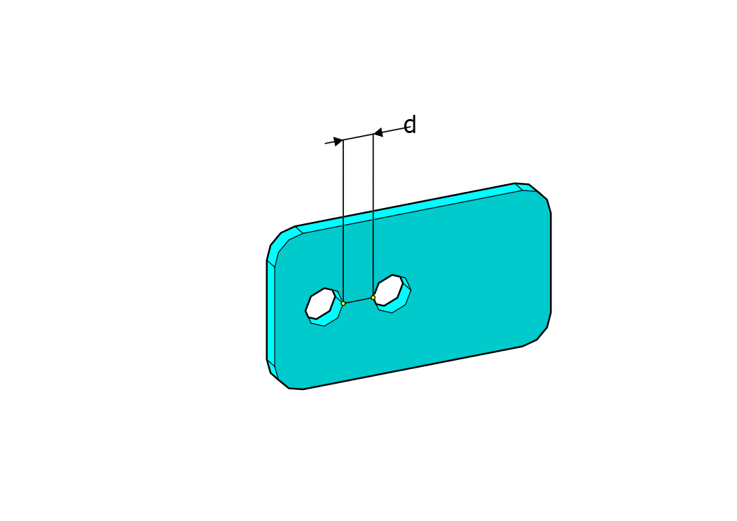 Distance between holes